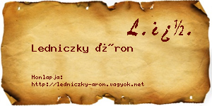 Ledniczky Áron névjegykártya