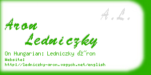 aron ledniczky business card